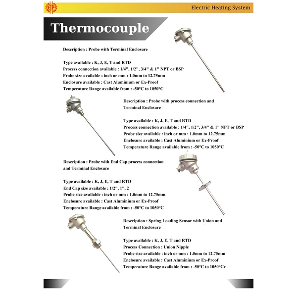 Thermocouple Temperature Sensor With Flange SS